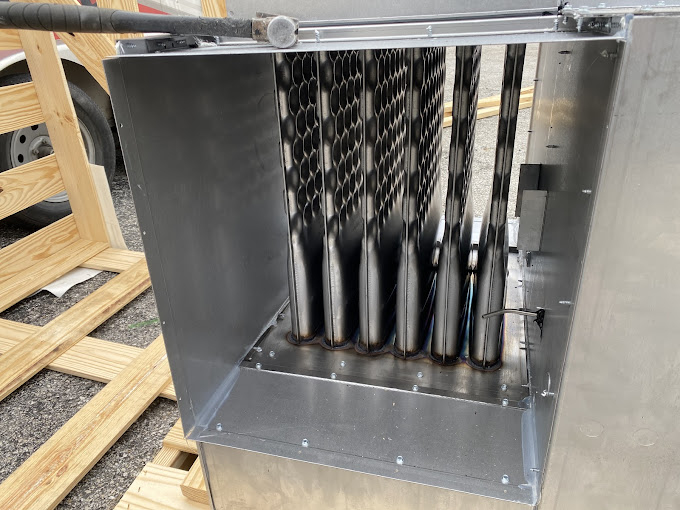 New evaporator coil and air handler cabinet prepared for a Texas Heatwave installation